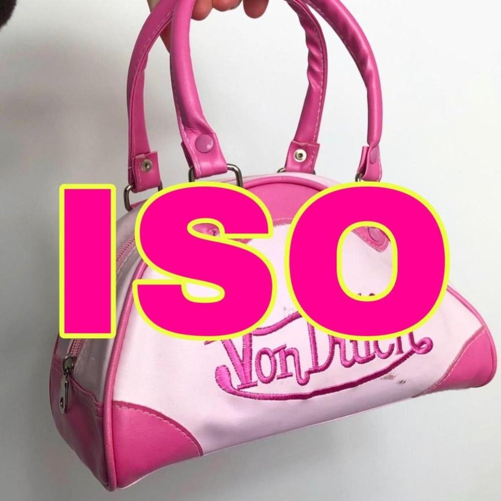 ISO DO NOT BUY THIS LISTING Vintage  Y2K  2000s Von Dutch baby Pink Mini Handbag
